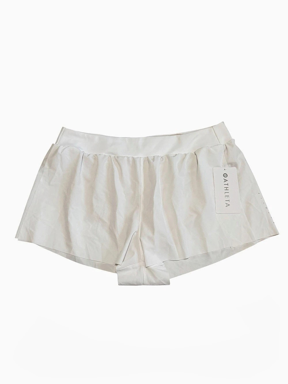 NWT Athleta Go The Distance Run Shorts | White | Large